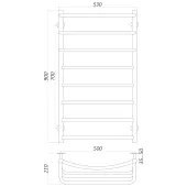 Рушникосушарка UNIO LКD W 900-500-8 Драбинка Каскад Дуга вода