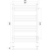 Рушникосушарка UNIO MS EU 800-500-12 BLK Модена електро чорна Рушникосушарка UNIO MS EU 800-500-12 BLK Модена електро чорна