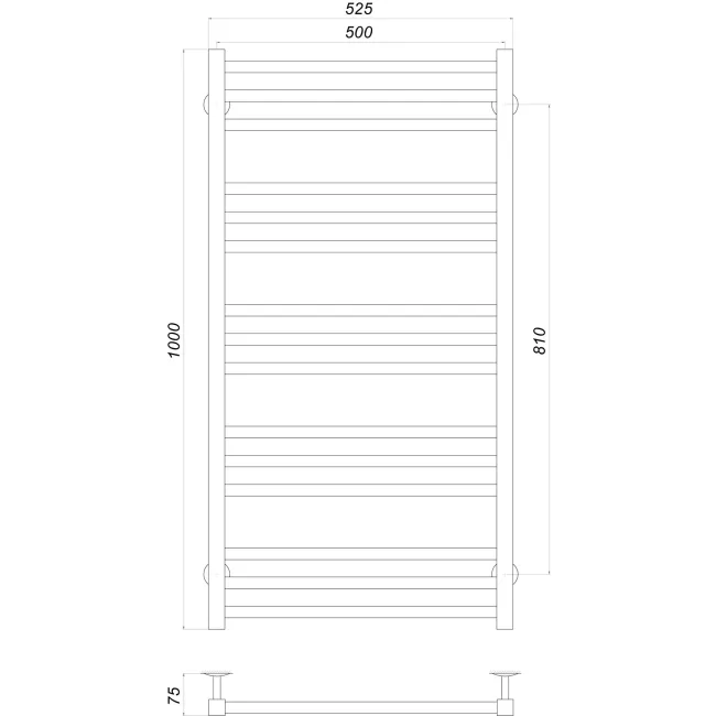 Рушникосушарка UNIO MS W 1000-500-15 Модена вода