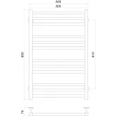 Рушникосушарка UNIO MS W 800-500-12 BLK Модена вода чорна