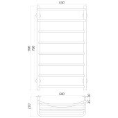 Рушникосушарка UNIO Op EL 900-500-8 Олівія з полицею електро