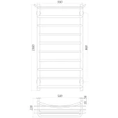 Рушникосушарка UNIO Zp EL 1000-500-10 Зета з полицею електро