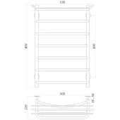 Рушникосушарка UNIO Zp ER 800-500-7 Зета з полицею електро