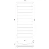 Рушникосушарка UNIO Zp W 1200-500-12 Зета з полицею вода