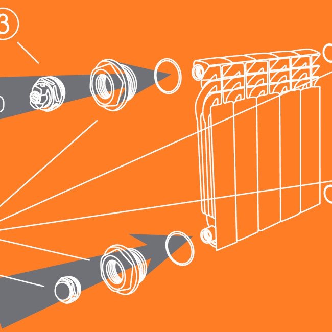 Комплект футорок секційного радіатора CRISTAL NR-2011 1/2″ (HT 404) 2