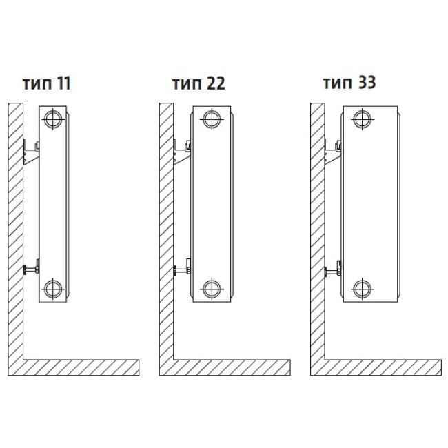 Універсальний комплект L-кронштейнів навісного кріплення панельного радіатора NS-1017 CRISTAL (2шт) 2