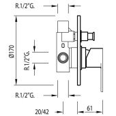 Змішувач для душа TRES BM-TRES 01718012 Змішувач для душа TRES BM-TRES 01718012