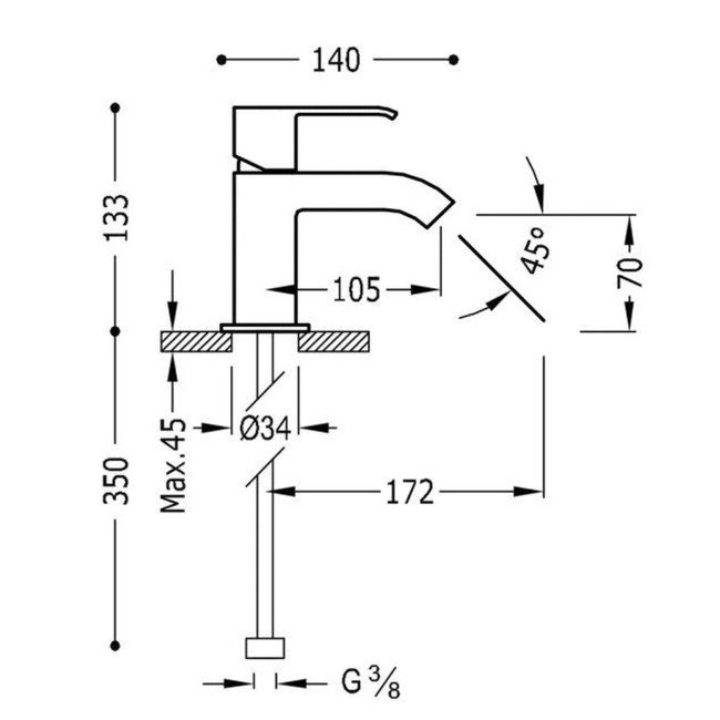 Змішувач для умивальника TRES CUADRO 10610302 2