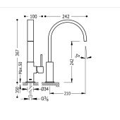 Змішувач для кухні TRES CUADRO 130498-TOP Змішувач для кухні TRES CUADRO 130498-TOP