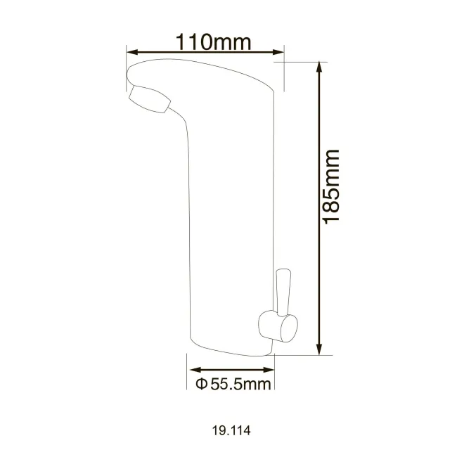 Змішувач сенсорний для умивальника HOTEC 19.114-DC/AC (220V/6V) з трансформатором,латунний Hot/Cold