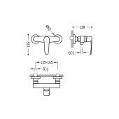Змішувач для душа TRES FLAT-TRES 20416701 з душовим комплектом Змішувач для душа TRES FLAT-TRES 20416701 з душовим комплектом