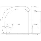 Змішувач для кухні BRAVO Comfort BF-103S боковий, латунь Змішувач для кухні BRAVO Comfort BF-103S боковий, латунь