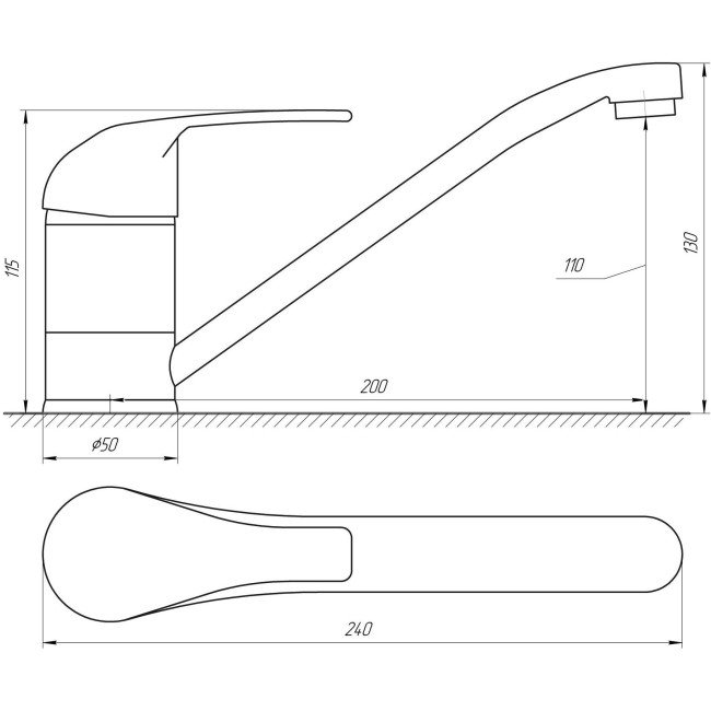 Змішувач для кухні BRAVO Comfort BF-103 латунь 2