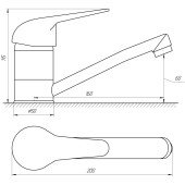 Змішувач для кухні/умивальника BRAVO Comfort BF-203М латунь, на гайці, поворотний 15см Змішувач для кухні/умивальника BRAVO Comfort BF-203М латунь, на гайці, поворотний 15см