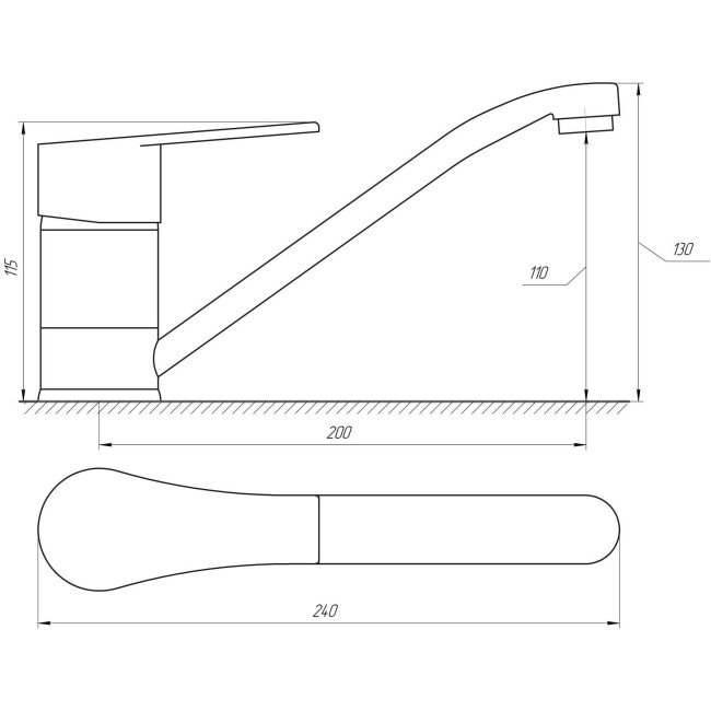 Змішувач для кухні BRAVO ZENITH BS-42-203 латунь, на гайці 2