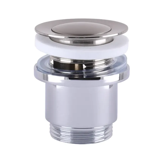 Донний клапан Globus Lux HG-041S-S- BR (Click-clack) Стального кольору Донний клапан Globus Lux HG-041S-S- BR (Click-clack) Стального кольору