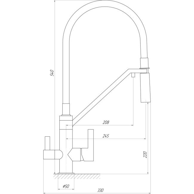 Змішувач для кухні під осмос TOPAZ SARDINIA TS 8812-H24 Змішувач для кухні під осмос TOPAZ SARDINIA TS 8812-H24