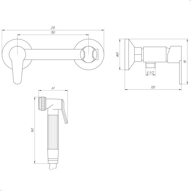 Змішувач гігієнічний DOMINO PRESTIGE DPS-6-106MIX