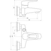 Змішувач для ванни Globus Lux SEVA GLSV-0102N Змішувач для ванни Globus Lux SEVA GLSV-0102N
