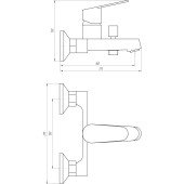 Змішувач для ванни TOPAZ ZARA TZ 13101-H37 Змішувач для ванни TOPAZ ZARA TZ 13101-H37