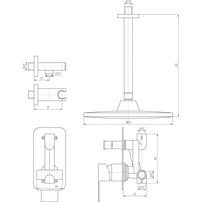 Змішувач для душу вбудований TOPAZ SARDINIA TSG 08205-V-H20 Змішувач для душу вбудований TOPAZ SARDINIA TSG 08205-V-H20