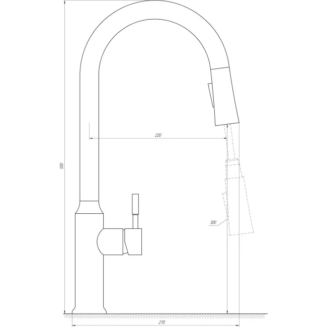 Змішувач для кухні Globus Lux ALPEN SBT1-2033-BB