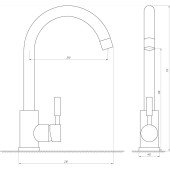 Змішувач для кухні Globus Lux ALPEN SBT1-203S