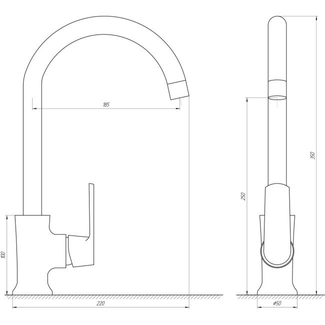 Змішувач для кухні Globus Lux Laguna GLA-0203SL Змішувач для кухні Globus Lux Laguna GLA-0203SL