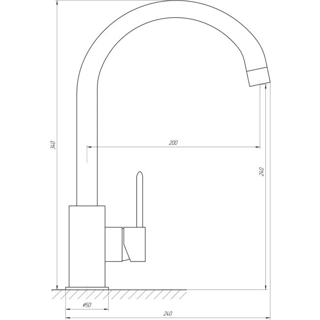 Змішувач для кухні TOPAZ BARTS TB 07403-H36-BL