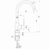 Змішувач для кухні TOPAZ CORSICA TC TC 8809-H48-BL Змішувач для кухні TOPAZ CORSICA TC TC 8809-H48-BL