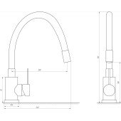 Змішувач для кухні TOPAZ CORSICA TC 8853-02-CW