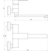 Змішувач для кухні зі стіни DOMINO MALIBU DMM-104