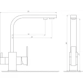 Змішувач для кухні під осмос Globus Lux LAZER GLLR-0111-11-GRAPHITE