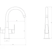 Змішувач для кухні під осмос Globus Lux LAZER GLLR-0999-8-STSTEEL