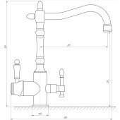 Змішувач для кухні під осмос Globus Lux LAZER GLLR-1000-9-BRONZE