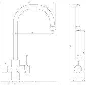 Змішувач для кухні під осмос MixMIRA ALPEN MS-0333-BB Змішувач для кухні під осмос MixMIRA ALPEN MS-0333-BB