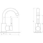 Змішувач для умивальника Globus Lux ALPEN SBT1-101S-BB Змішувач для умивальника Globus Lux ALPEN SBT1-101S-BB