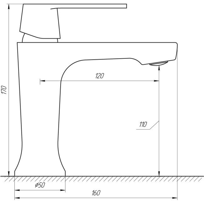 Змішувач для умивальника Globus Lux Laguna GLA-0401-10-BB Змішувач для умивальника Globus Lux Laguna GLA-0401-10-BB