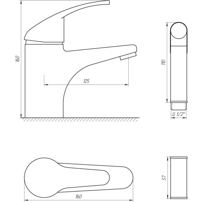 Змішувач для умивальника Globus Lux Solly GLSO-0222 Змішувач для умивальника Globus Lux Solly GLSO-0222