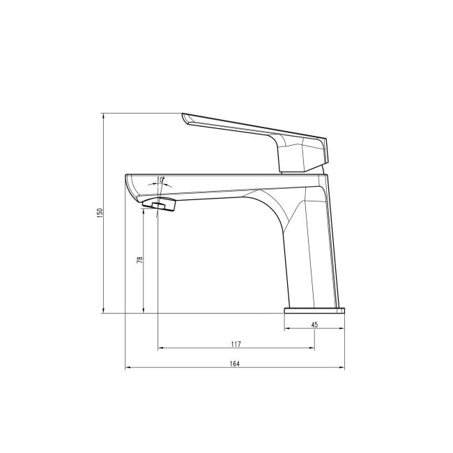 Змішувач для умивальника TOPAZ LEXI TL 21201-H57-CW