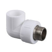Кутник зовнішня різьба Kalde PPR 90 ф20х3/4 (білий)  18011