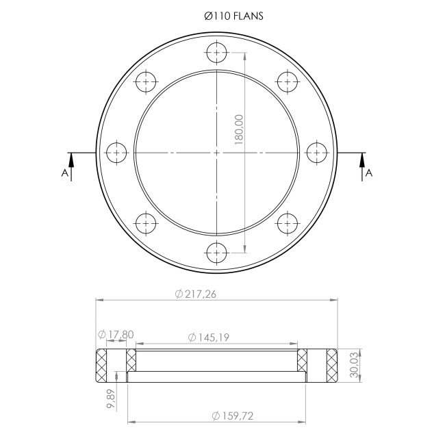 Фланцевий комплект(фланець+бурт) Kalde PPR 110  58054 2