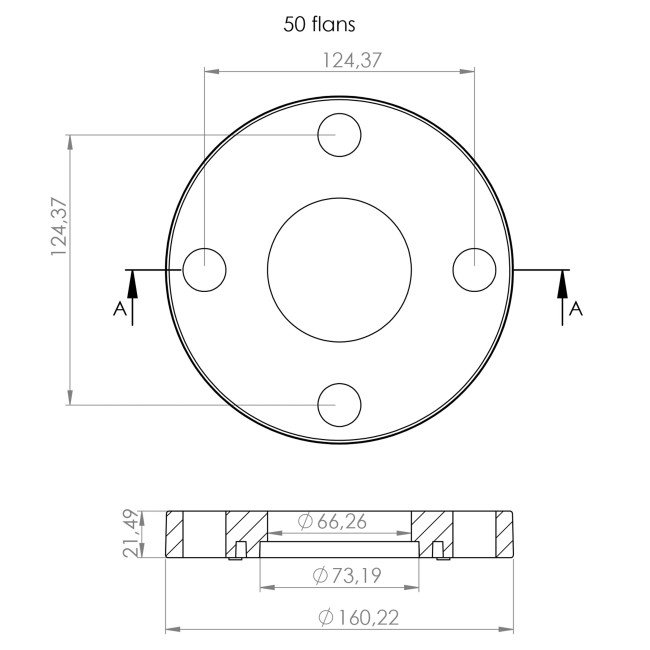 Фланцевий комплект(фланець+бурт) Kalde PPR 50  58050 2