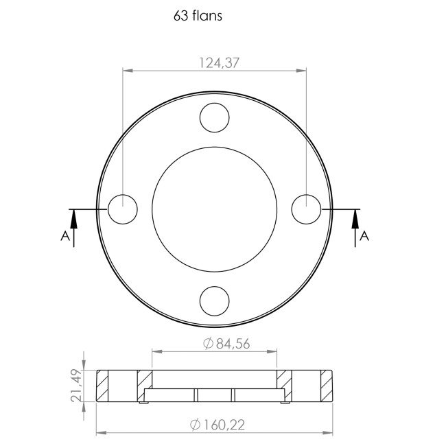 Фланцевий комплект(фланець+бурт) Kalde PPR 63  58050 2
