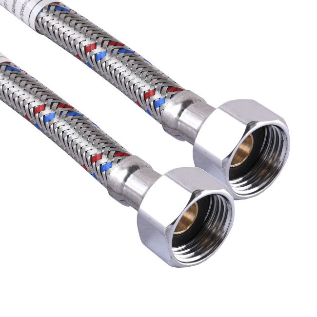 Шланг нержавіюча сталь ECO FIX 1/2″х1/2″ ВВ  0,6 м EPDM