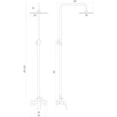 Душова система TOPAZ ODISS TO 18702-H52 комплект , кругла штанга Н-130см