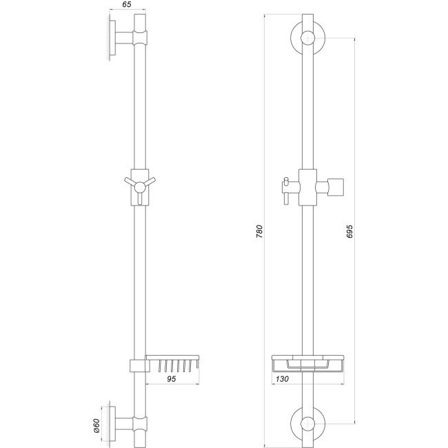 Душова стійка Dishi T1107-1C Душова стійка Dishi T1107-1C