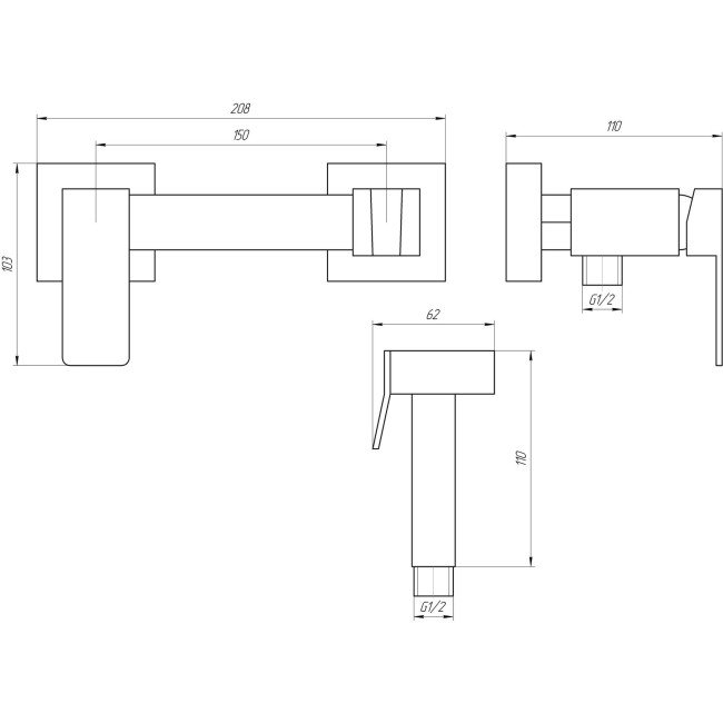 Змішувач гігієнічний Globus Lux Niagara GLN-5-106MIX Змішувач гігієнічний Globus Lux Niagara GLN-5-106MIX
