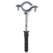Хомут в зборi CR    1/2″ (20-23мм) з гвинтом-шурупом 8*80 та дюбелем в уп., сірий