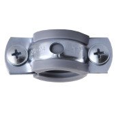 Хомут в зборi CR    1/2″ (20-23мм) з гвинтом-шурупом 8*80 та дюбелем в уп., сірий